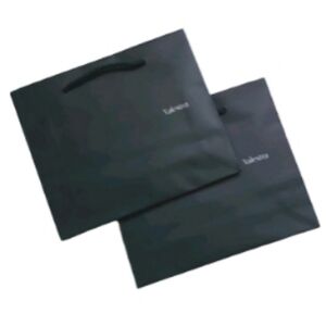 Valextra dark green paper shopping gift bag bundle